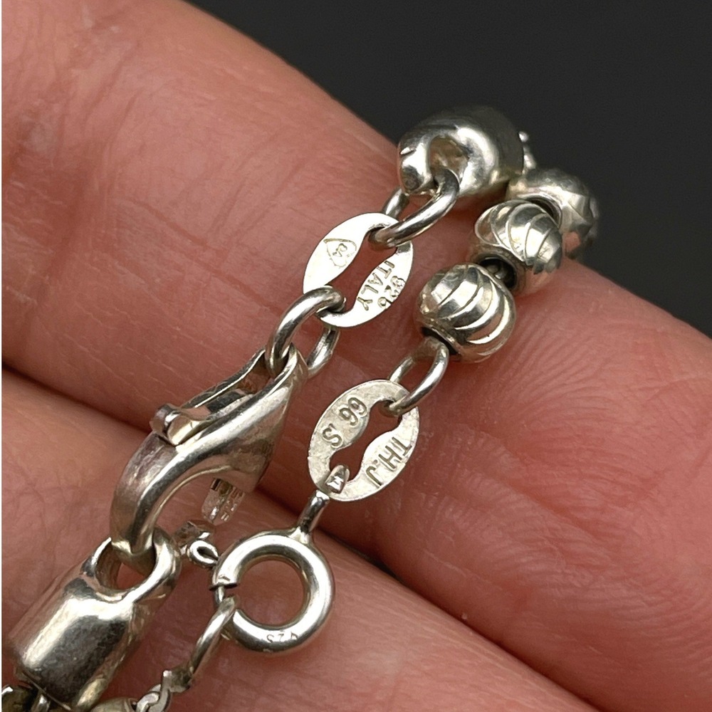Sterling Silver Bracelet Stack Bundle Twist Chain Beaded Chain Lot - Picture 8 of 11